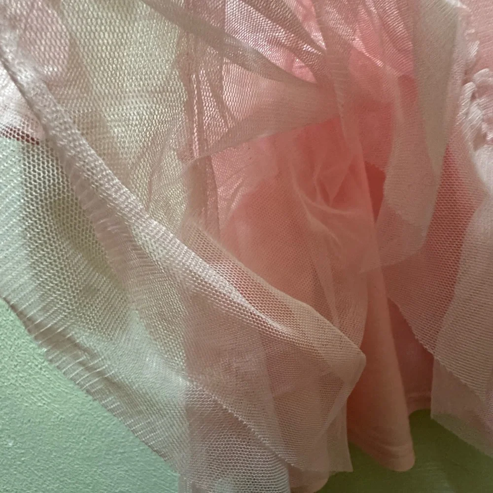 Girls Pink Tulle Dress Size 4T The Children's Place Sequin Heart Long Sleeve